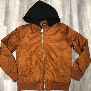 Forever 21 Mens L Hooded Burnt Orange Jacket